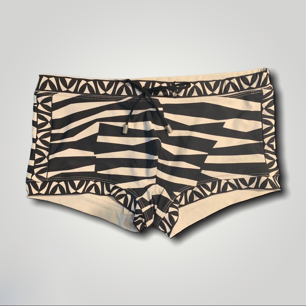 Mr. Turk Speedo Swim Trunks Black & White Swimsuit